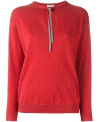 Женский красный кашемировый свитер от Brunello Cucinelli