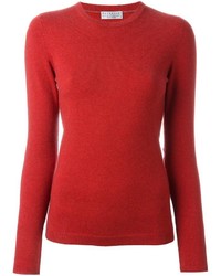 Женский красный кашемировый свитер от Brunello Cucinelli