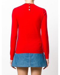 Женский красный кашемировый свитер от Tory Burch