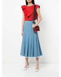 Красный клатч из плотной ткани от 0711