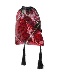 Красный клатч с пайетками от ATTICO