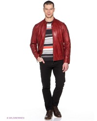 Мужской красный кожаный бомбер от FiNN FLARE