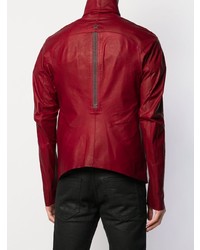 Мужской красный кожаный бомбер от Isaac Sellam Experience