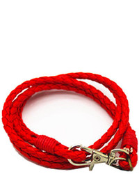 Красный кожаный браслет