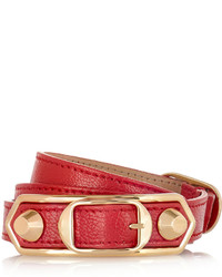 Красный кожаный браслет от Balenciaga