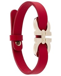Красный кожаный браслет от Salvatore Ferragamo