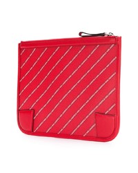 Красный кожаный клатч в вертикальную полоску от Karl Lagerfeld