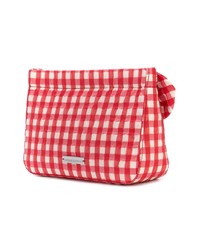 Красный кожаный клатч в мелкую клетку от Loeffler Randall