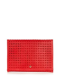 Красный кожаный клатч с вырезом