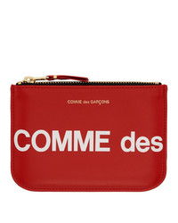 Красный кожаный клатч с принтом от Comme des Garcons Wallets