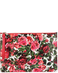 Красный кожаный клатч с принтом от Dolce & Gabbana