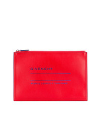 Красный кожаный клатч с принтом от Givenchy