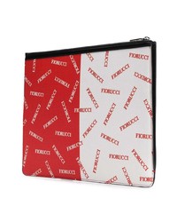 Красный кожаный клатч с принтом от Fiorucci