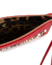 Красный кожаный клатч с принтом от Dolce & Gabbana
