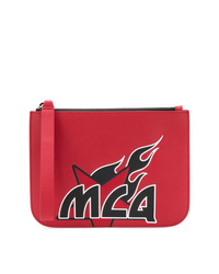 Красный кожаный клатч с принтом от McQ Alexander McQueen