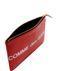 Красный кожаный клатч с принтом от Comme des Garcons Wallets