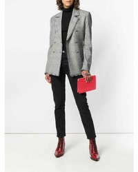 Красный кожаный клатч с украшением от Alexander McQueen