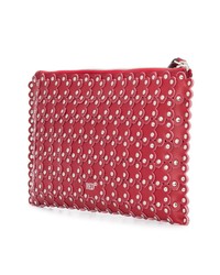 Красный кожаный клатч с цветочным принтом от RED Valentino