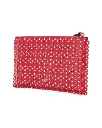 Красный кожаный клатч с цветочным принтом от RED Valentino