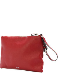 Красный кожаный клатч с шипами от RED Valentino