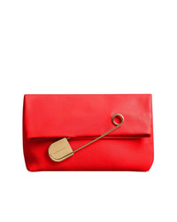 Красный кожаный клатч от Burberry