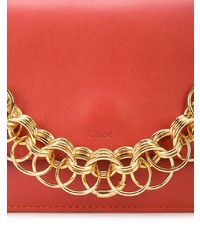 Красный кожаный клатч от Chloé