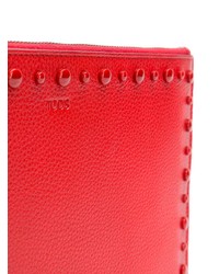 Красный кожаный клатч от Tod's