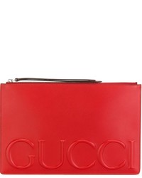 Красный кожаный клатч от Gucci