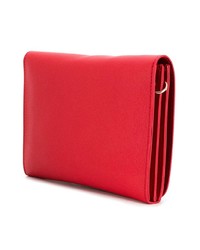 Красный кожаный клатч от Love Moschino