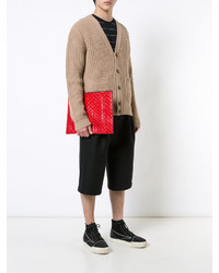 Красный кожаный клатч от OSKLEN