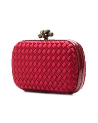 Красный кожаный клатч от Bottega Veneta