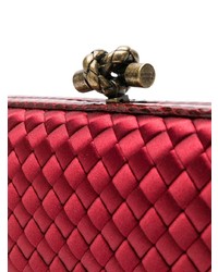 Красный кожаный клатч от Bottega Veneta