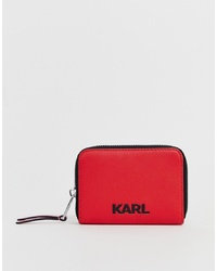 Красный кожаный клатч от Karl Lagerfeld