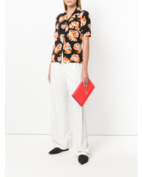 Красный кожаный клатч от Tory Burch