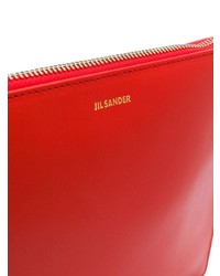 Красный кожаный клатч от Jil Sander