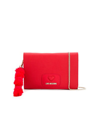 Красный кожаный клатч от Love Moschino