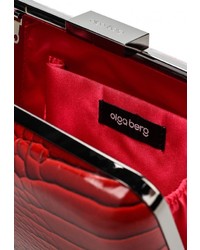 Красный кожаный клатч от Olga Berg