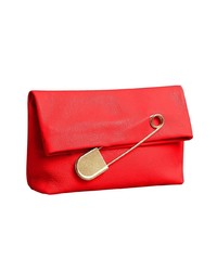 Красный кожаный клатч от Burberry