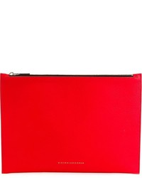 Красный кожаный клатч от Victoria Beckham