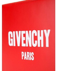Мужской красный кожаный мужской клатч с принтом от Givenchy