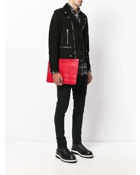 Мужской красный кожаный мужской клатч от Jimmy Choo