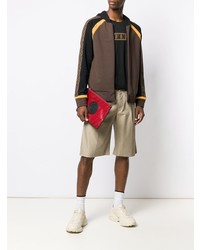 Мужской красный кожаный мужской клатч от Fendi