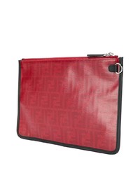 Мужской красный кожаный мужской клатч от Fendi