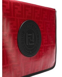 Мужской красный кожаный мужской клатч от Fendi