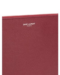 Мужской красный кожаный мужской клатч от Saint Laurent