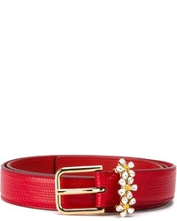 Женский красный кожаный ремень от Dolce & Gabbana