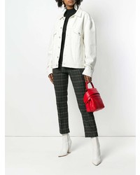 Женский красный кожаный рюкзак с украшением от Tod's