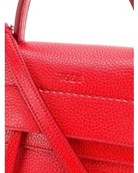 Женский красный кожаный рюкзак с украшением от Tod's