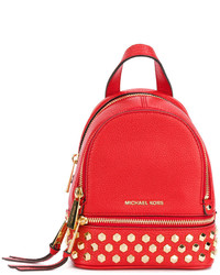 Женский красный кожаный рюкзак с шипами от MICHAEL Michael Kors