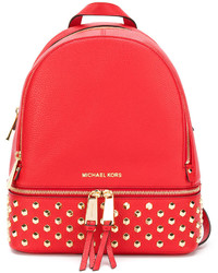 Женский красный кожаный рюкзак с шипами от MICHAEL Michael Kors